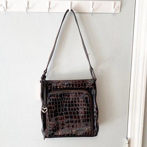 Brighton Croc Textured Multi Compartment Bag